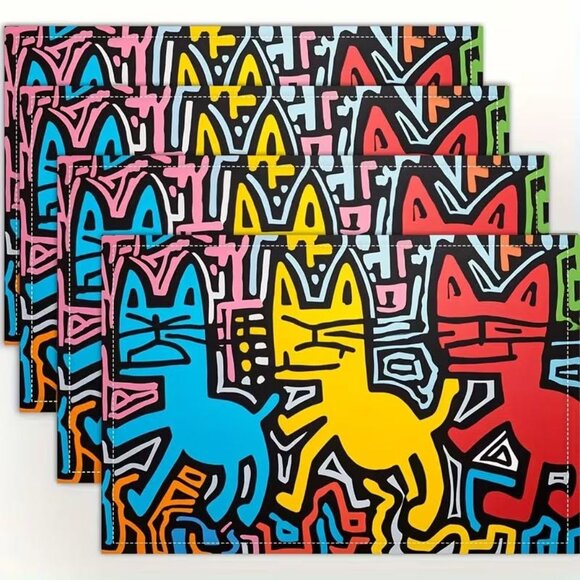 Keith Haring Pop Art Placemats. Table Mats. 4 pcs. - Picture 4 of 5